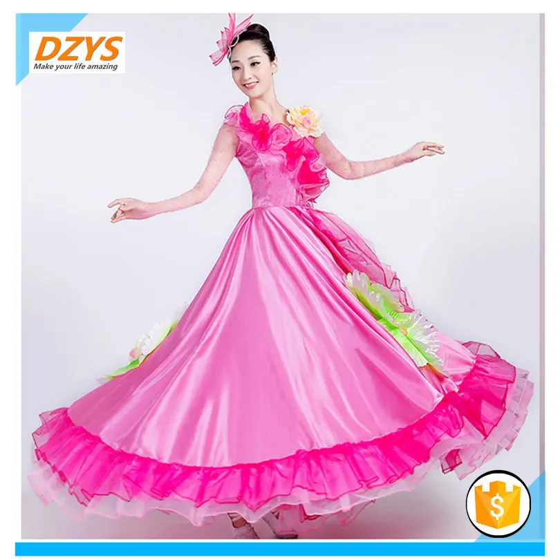 DZYS-YCY, новая юбка для танцев с длинными рукавами и жемчужинами