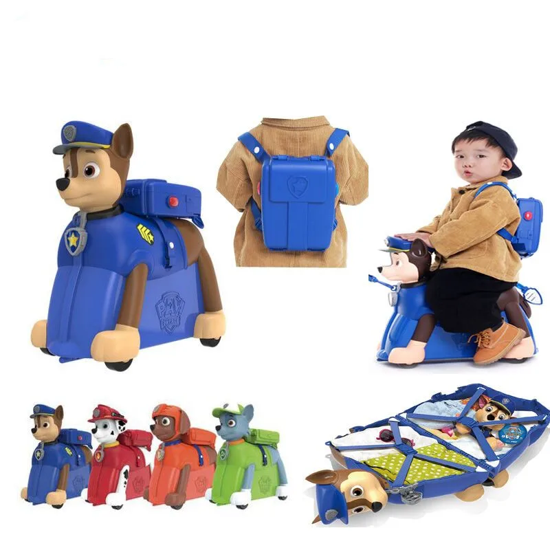 

Genuine Paw patrol dog backpack multi-function bag riding box luggage bag can sit can pull kids birthday toy gift