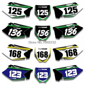 

H2CNC Custom Number Plate Background Graphics Sticker & Decal For Kawasaki KXF250 KX250F 2004 2005 KX 250F KXF 250