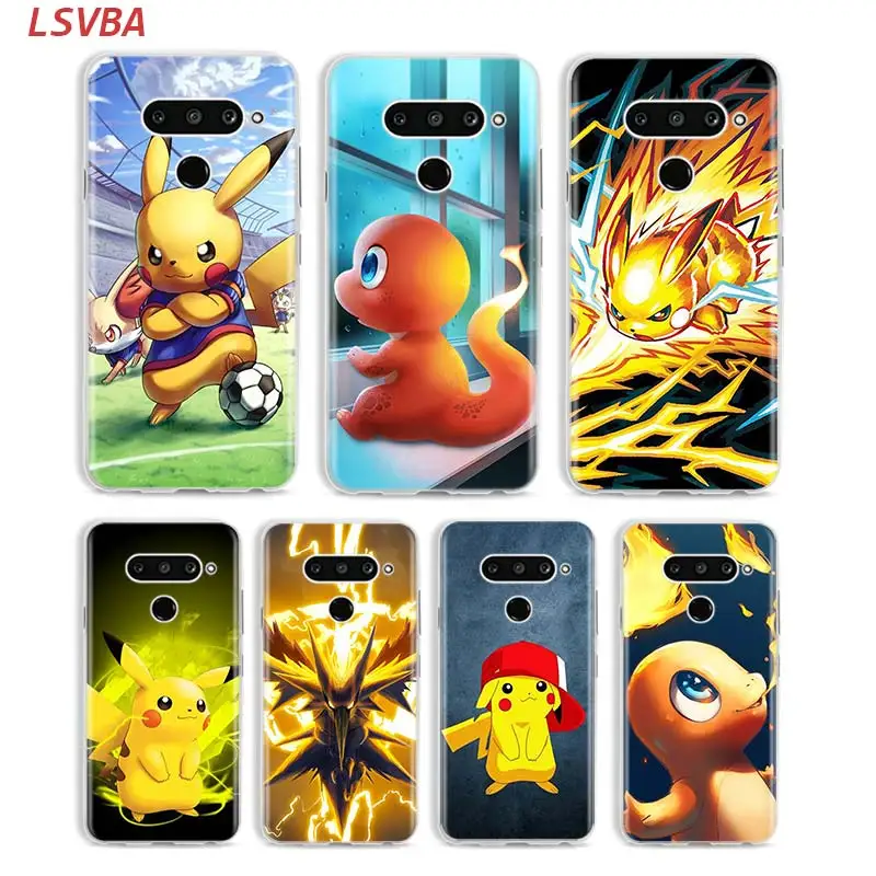 

Matte Silicone Case Pokemons Pikachu for LG K40 Q8 Q7 Q6 V50(5G) V40 V35 V30 V20 G8 G7 G6 G5 ThinQ Phone Shell