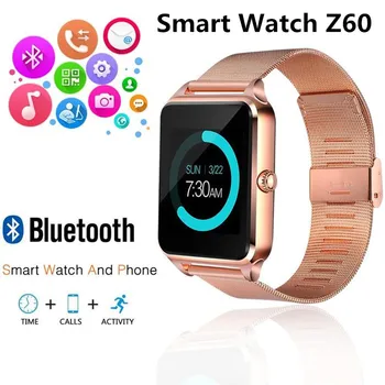 

Z60 Smart Watch GT08 Plus Metal Strap Bluetooth Wrist Smartwatch Support Camera Sim TF Card Android&IOS PK Y1 S8 X7D DZ09 V8 A1