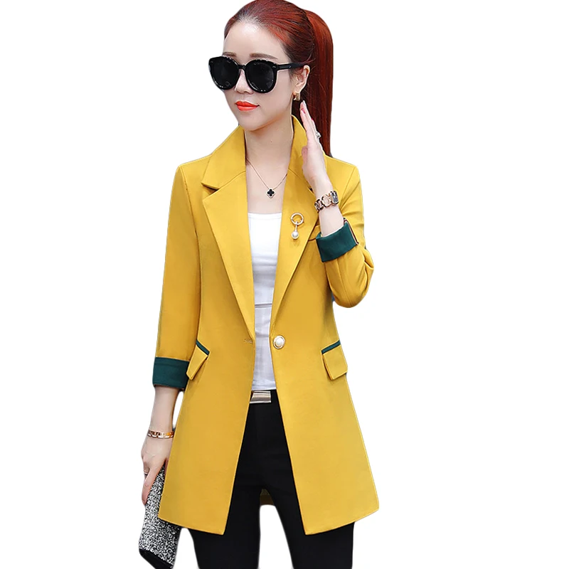 Women Blazers New 2018 Fashion Blazer Women Clothing Spring And Autumn Female Outerwear Mid long 
