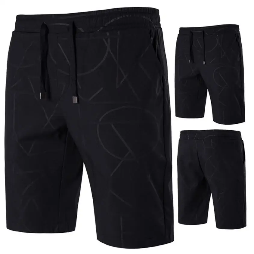 Летние Для мужчин тонкий Повседневное короткие Прохладный Печать Мужской Mid Solid Цвет шорты брюки модная Милая Панталоны Pour Hommes# AA