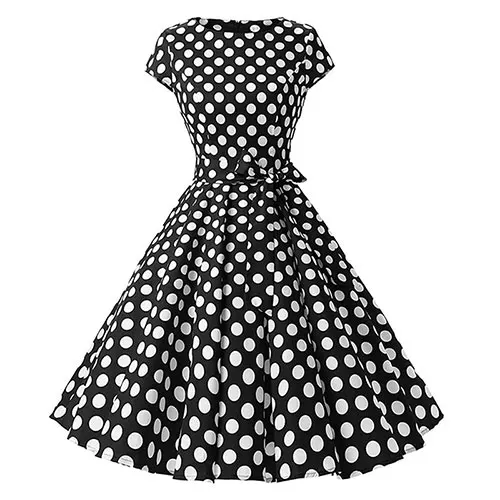 black and white rockabilly dress