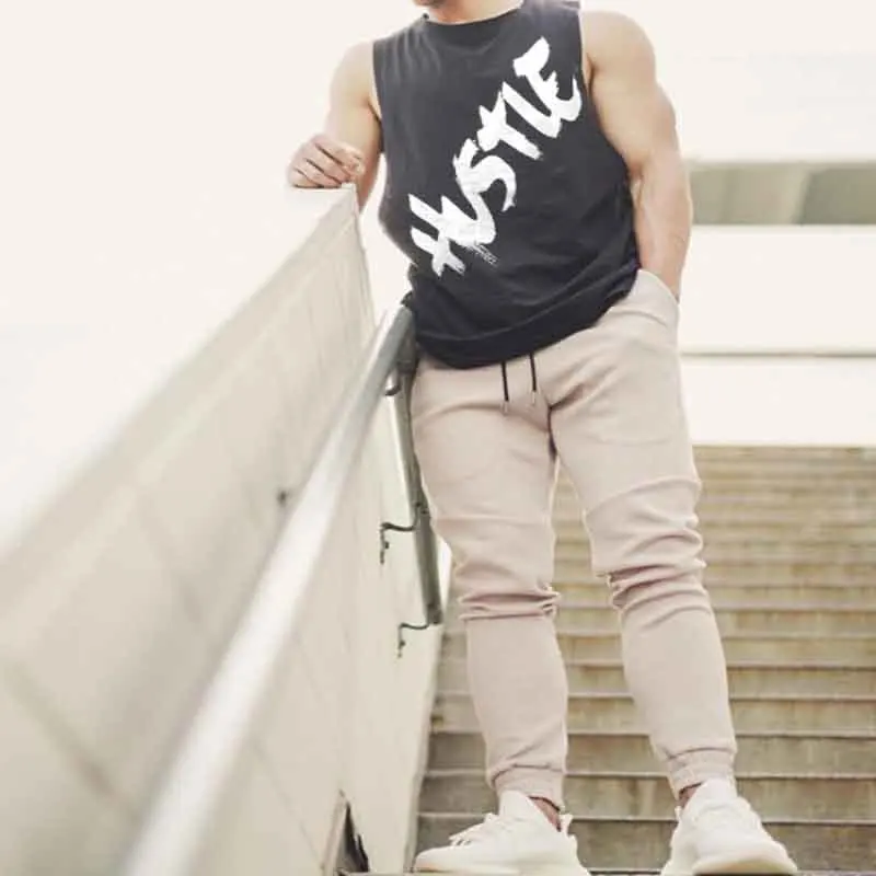 

Gym jacket men's short-sleeved, quick-drying, sleeveless tights wide-shouldered running basketball practice jacket gym vest
