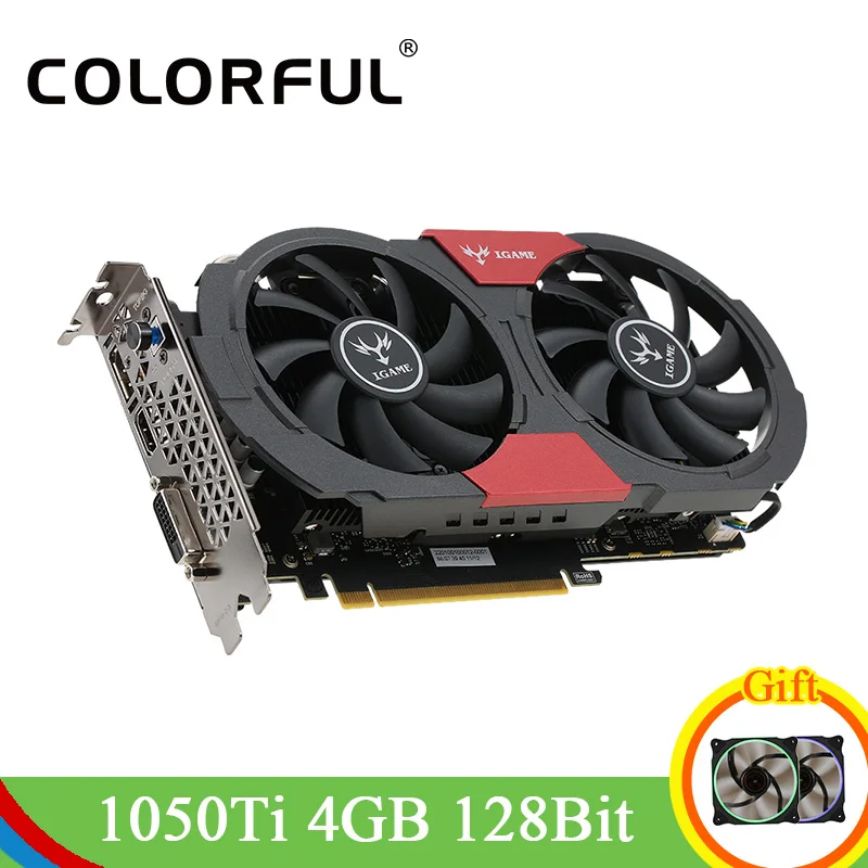 Цветная видеокарта NVIDIA GTX 1050Ti GeForce iGame игровые видеокарты 4 ГБ GDDR5 128bit PCI E X16 3 0 GTX1050Ti
