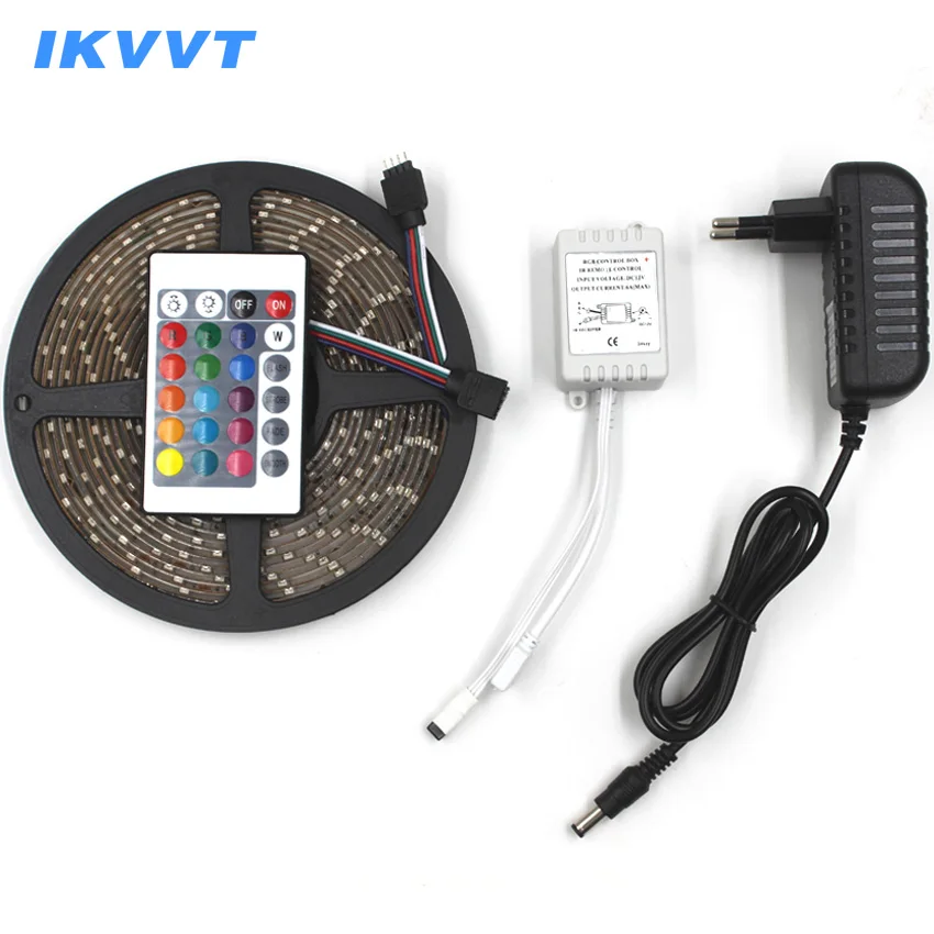 IKVVT СВЕТОДИОДНАЯ лента SMD 2835 3528 RGB 60LED/M Водонепроницаемая гибкая Диодная DC 12V