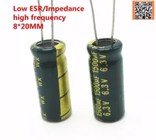 20 шт./лот 6.3 В 1500 мкФ 8*20 Low ESR/импеданс высокой частоты алюминиевый электролитический конденсатор 1500uf6. 3 В 8*20