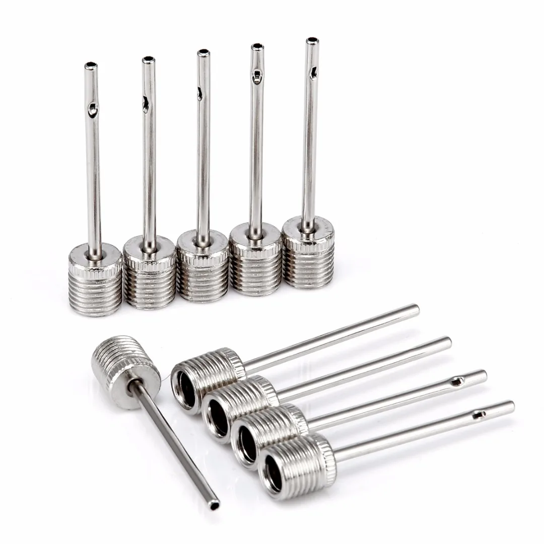 10Pcs Sport Ball Inflating Air Pump Needle Inflatable Air Valve Adaptor Stainless Steel Pump Pin For Football Soccer Basketball