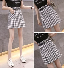 Spring and summer new style Fashion plaid skirt New women's A-line skirt short paragraph Spring and summer new style Fashion plaid skirt New women's A-line skirt short paragraph