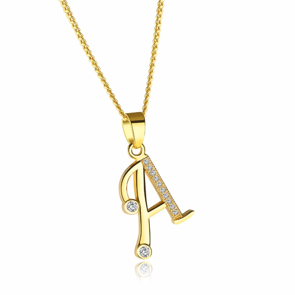 A Z Letter Gold Color Pendant Charm Necklace for Women Fashion Jewelry