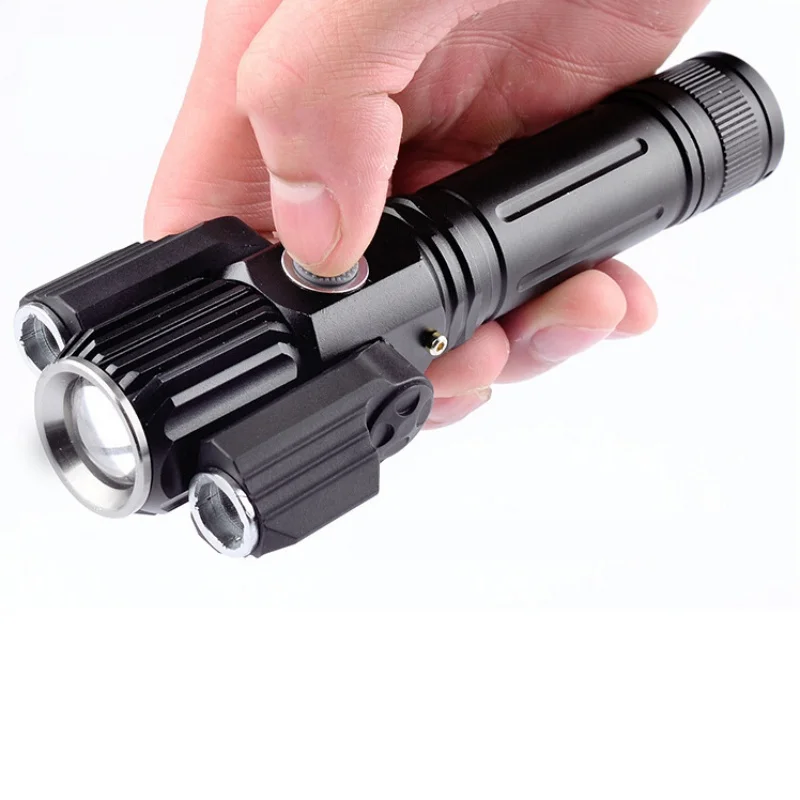 

3 Directions Powerful LED Flashlight Aluminum Alloy Multi-Purpose Light Aircraft-Shaped Flashlight Tactical Torch