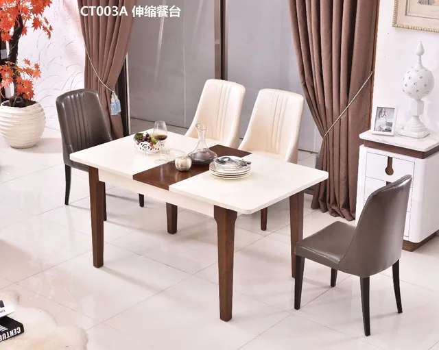 Best Quality CT003A Tempered glass surface solid wood frame with folding function modern living room furniture dining table Best Quality CT003A Tempered glass surface solid wood frame with folding function modern living room furniture dining table