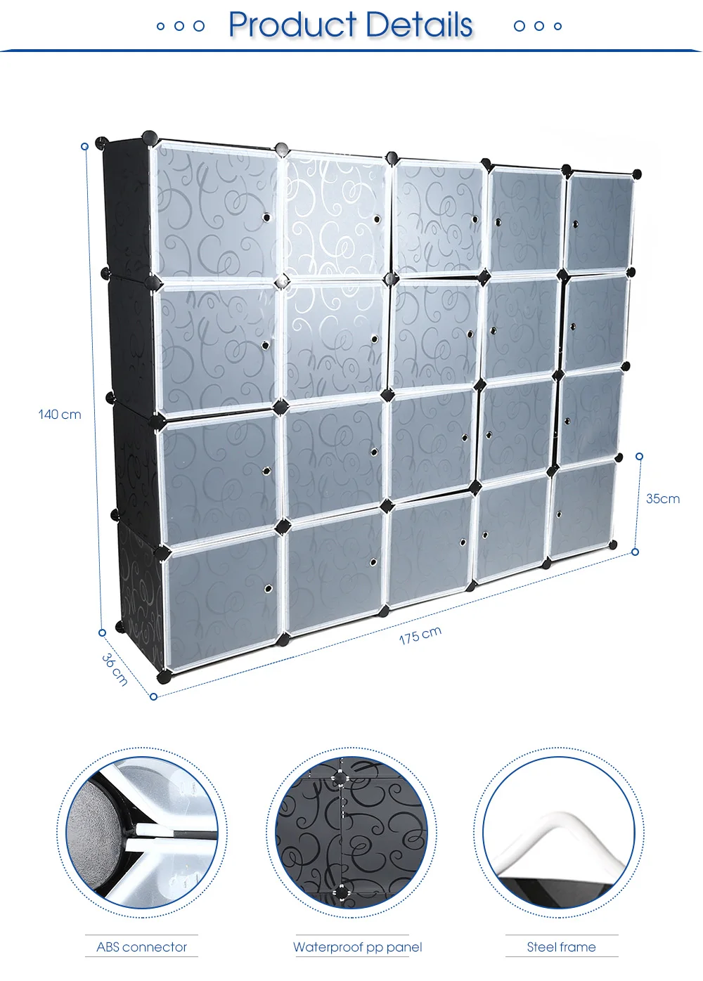 20 Cube Clothes Closet Modular Wardrobe