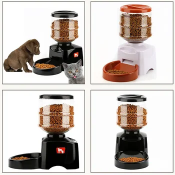 

5.5L Automatic Programmed Pet Feeder Voice Message Recording and LCD Display Screen Food Bowl Dispenser for Large Smart Dog Cat