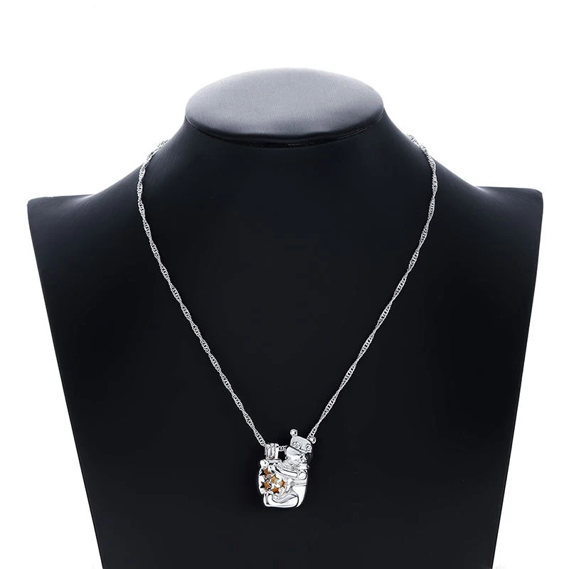 Лучший маленький медведь Vigny Ожерелье Подвески мальчик подарок из нержавеющей стали модная цепочка со звеньями ювелирные изделия Серебряное колье ожерелье женский подарок