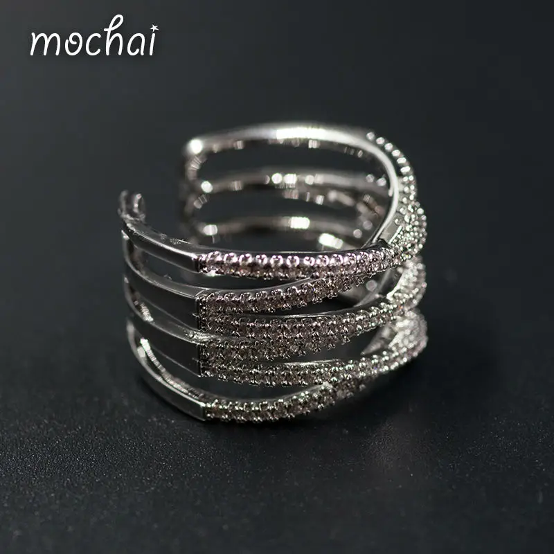 

Latest Brand Design Simple Exquisite AAA Cubic Zirconia Multi Layer Cross Rings For Women Stunning Jewellery