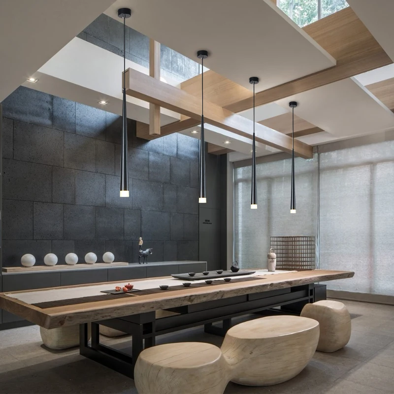  Nordic led chandelier long downlight Kitchen Restaurant Bar cone chandelier decorative chandelier b - 33026338454