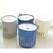 Хлопковое белье, однотонное, черное, белое, серое, синее, с ручкой, белье Zakka, винтажная корзина для хранения белья, корзина для белья, корзина для белья, 35x45 см