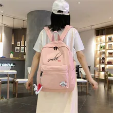 Водонепроницаемый нейлоновый рюкзак для женщин, Повседневная Противоугонная школьная сумка на плечо с буквенным принтом для девочек-подростков, Большая вместительная сумка для путешествий