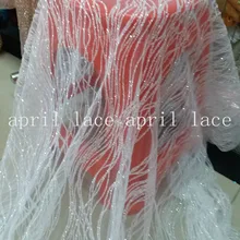 Ap2036#5 ярдов кристально прозрачная водная линия романтическая ручная склеенная сетка с блестками Тюль сетка сахарная кружевная ткань