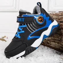 

2018 NEW winter boy cotton plus velvet thickening children's Snearkers primary school students warm non-slip sports shoes
