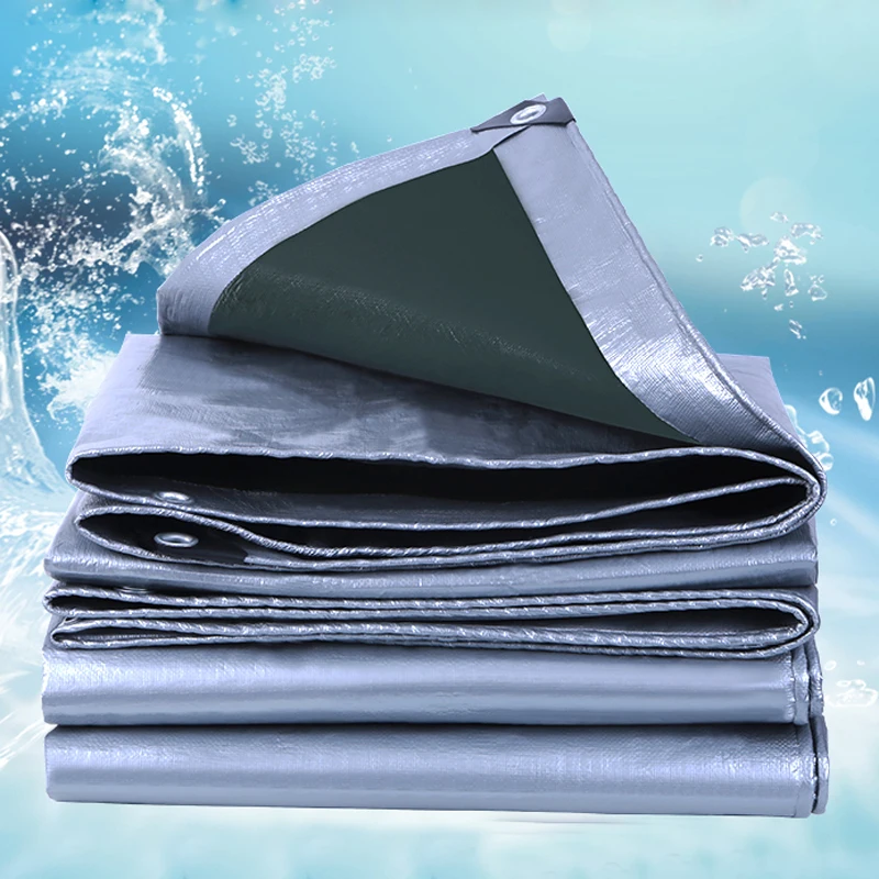 Tewango Cubierto de plata impermeable lona resistente al agua al aire libre bloque de lluvia sombra de sol vela Camping cubierta para el balcón del coche 190GSM