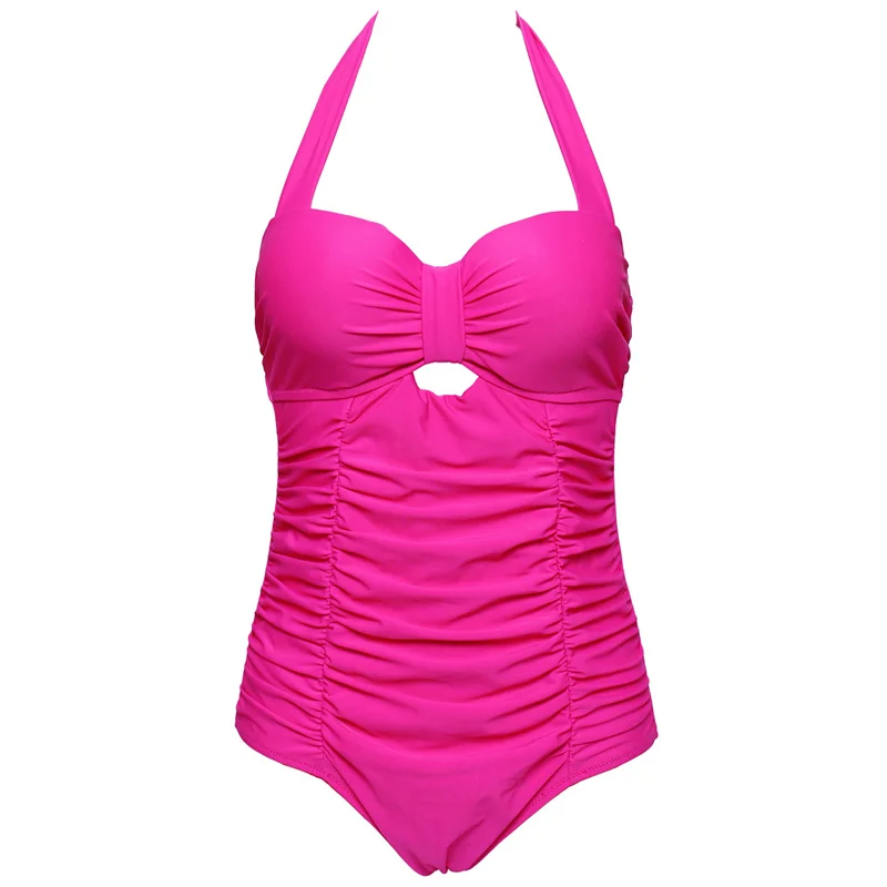 Trangel 2018 Sexy Solid Bikini Women's Push Up One Piece Swimwear Ruched Swimsuit Plus Size Bathing Suits Beach Wear | Спорт и