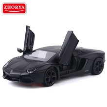 Zhorya 1:32 Lamborghinie, металлический автомобиль, высокая имитация, игрушка из сплава с оттягивающимся назад,-Транспортные средства, модель литья под давлением, светильник, открытая дверь, детские игрушки для мальчиков