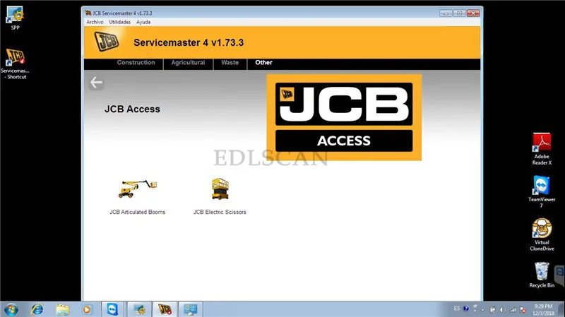 EDLSCAN электронный Сервис инструмент для JCB сельскохозяйственный трактор обработчик лопаты диагностический сканер