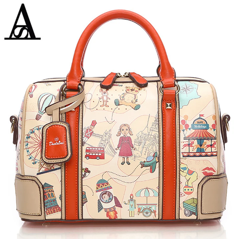 

AITESEN Leisure Cartoon Printed Pillow Lovely Bag Braccialini Boston Lady Designer Handbag Shopping Bag Tas Monederos Para Mujer