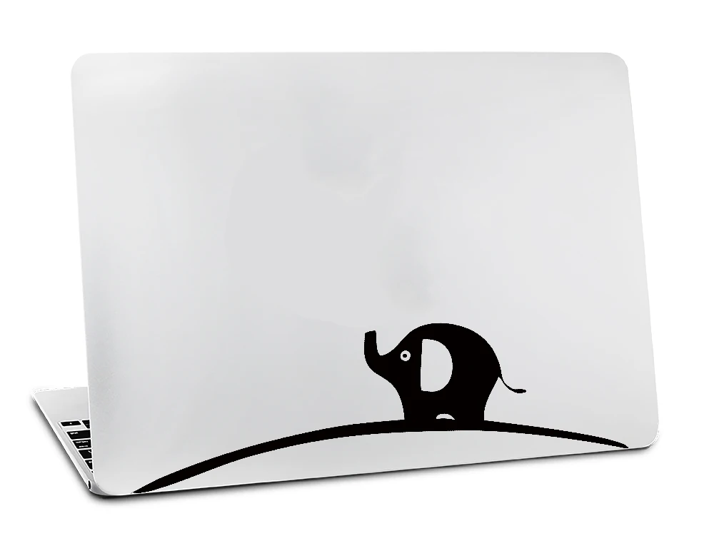 

Cute baby elephant hold the logo for apple black decal for macbook air 11 12 13 pro 13 15 17 retina skin laptop computer sticker