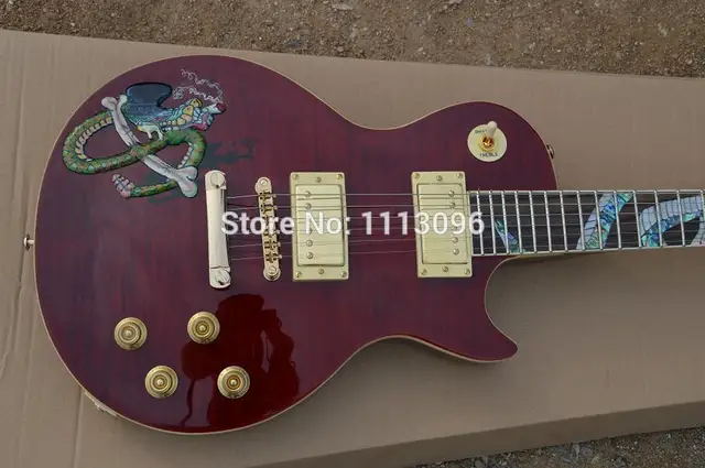 Cheap Electric guitar FREE SHIPPING new LP CUSTOM+OEM brand ELECTRIC GUITAR+snake sculpture+GUITAR IN CHINA