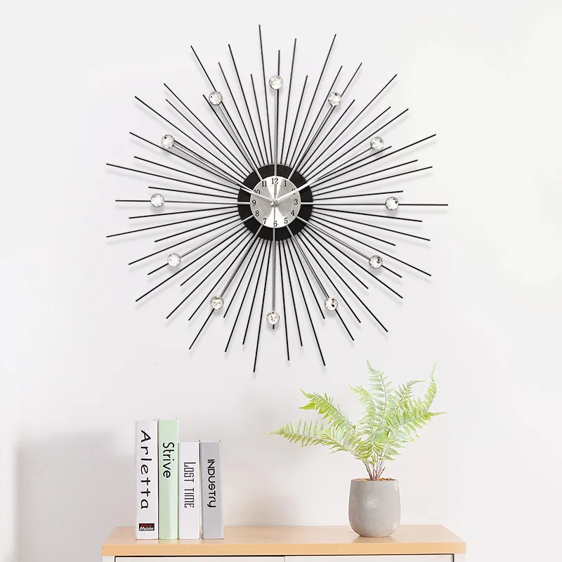

Quartz Wall Clock Modern Design Metal Large Digital Clocks Wall Watch Home Decor Big Living Room Silent Wall Clock Simple Style