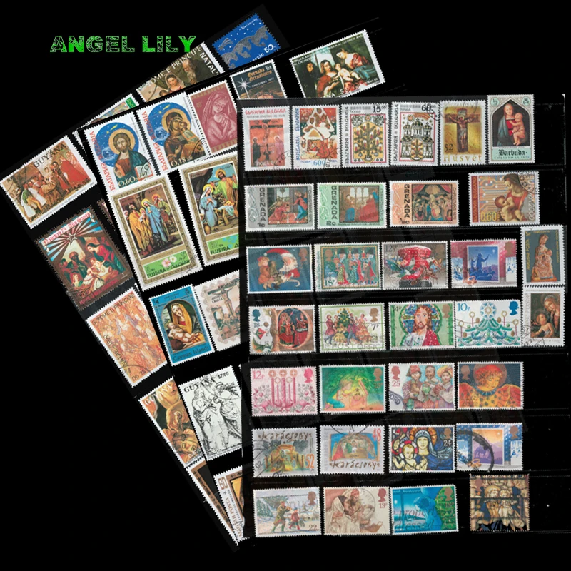 

45 PCS / Lot Topic Christmas And Easter Used and Unused Postage Stamps With Post Mark For Collection