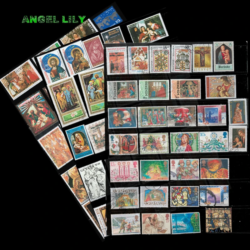 

95 PCS / Lot Topic Christmas And Easter Used and Unused Postage Stamps With Post Mark For Collection