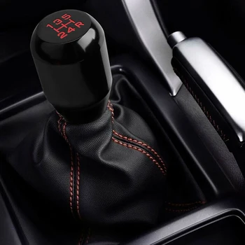 

H2CNC Car Manual Tansmisssion Knob Shifter 5 Grear Speed Stick Shifter Black Aluminum With 8mm 10mm 12mm ABS Adapters Universal