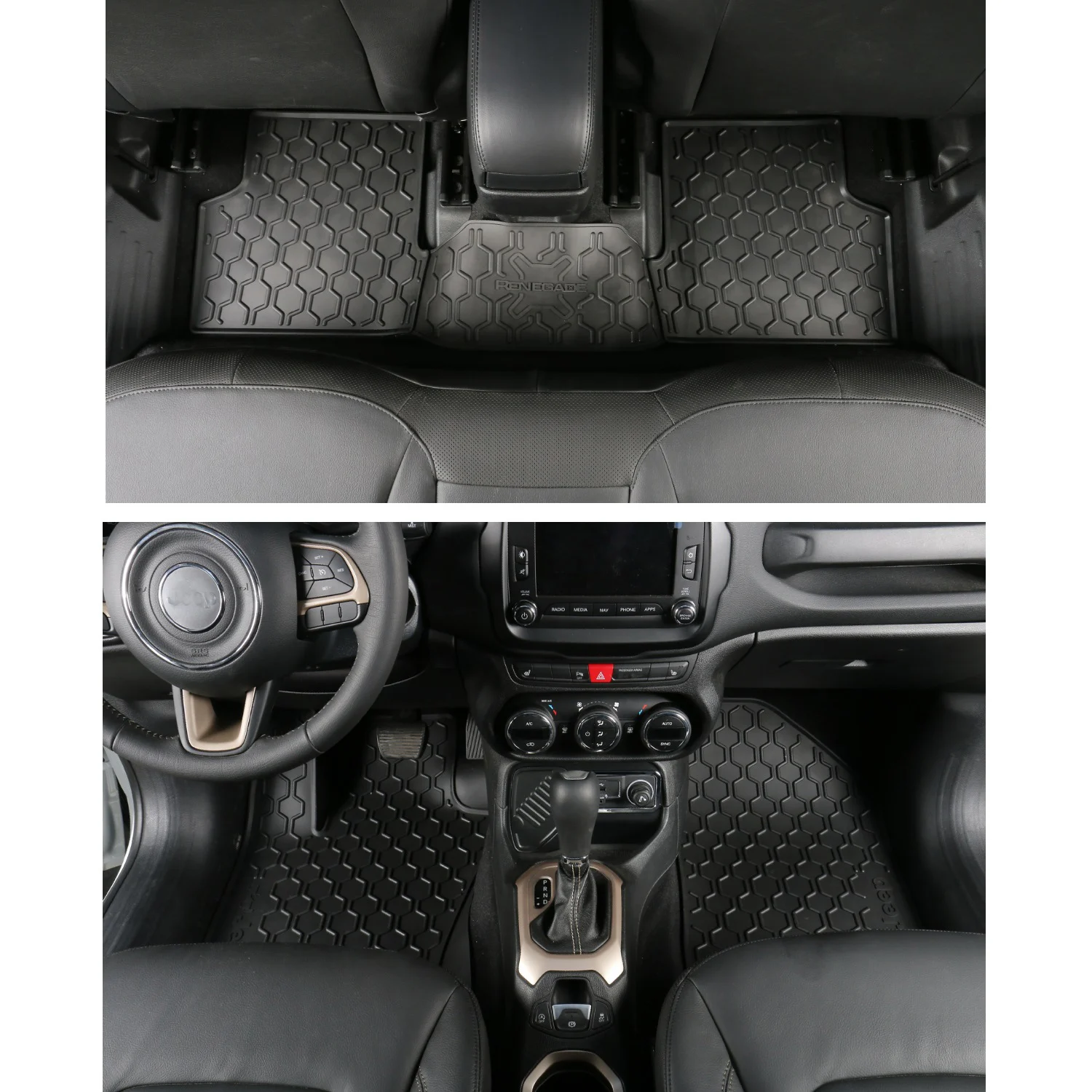 3pcs/set Rubber Car Floor Mats Waterproof Car Carpet Dustproof Durable