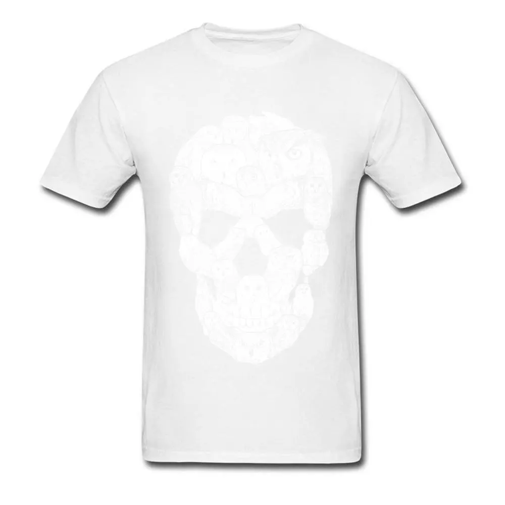 Sketchy Owl Skull Mother Day 100% Cotton Fabric Crew Neck T Shirt Short Sleeve Group Tops T Shirt Company Slim Fit T-Shirt Sketchy Owl Skull white