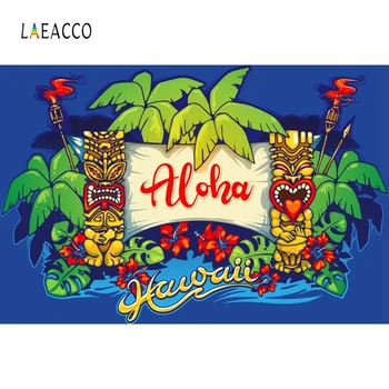 

Laeacco Aloha Luau Party Bright Pattern Trees Baby photography backgrounds personalized photography backdrops for photo studio