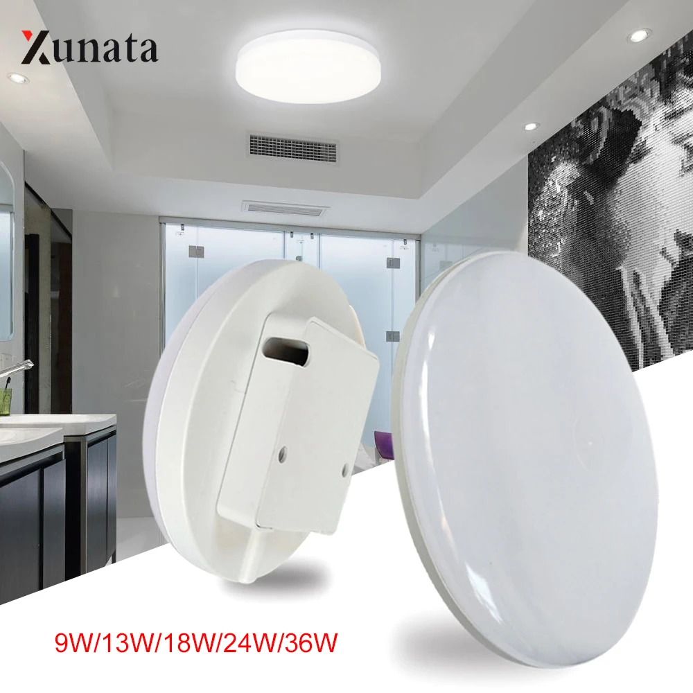 XUNATA AC85-265V Square Led Panel Light Ultra Thin Surface Mounted Round led Ceiling Lampada Lamp 9W 13W 18W 24W 36W | Лампы и
