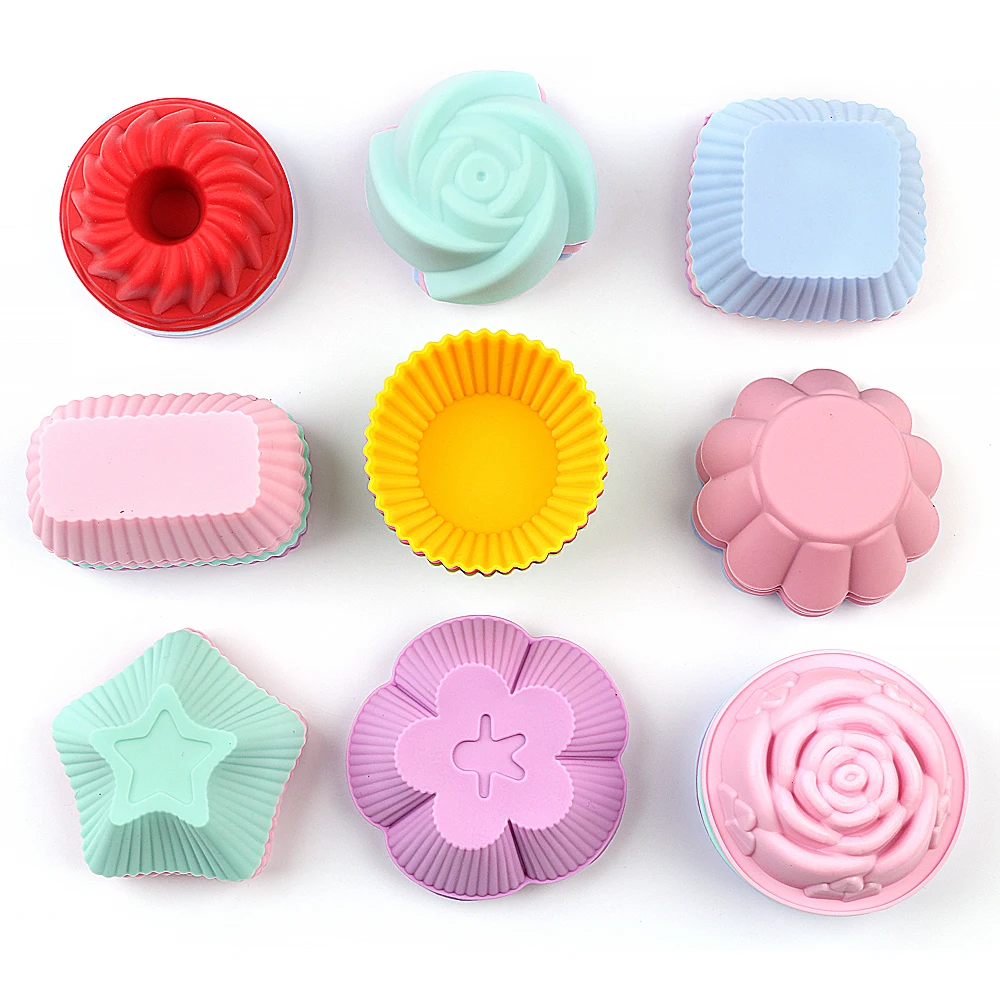 

New Silicone Cupcake Mold Heart Cupcake 6pcs /set Cake Mold Muffin Baking Non-stick and Silicone Cake Molds Muffin candy Kitchen