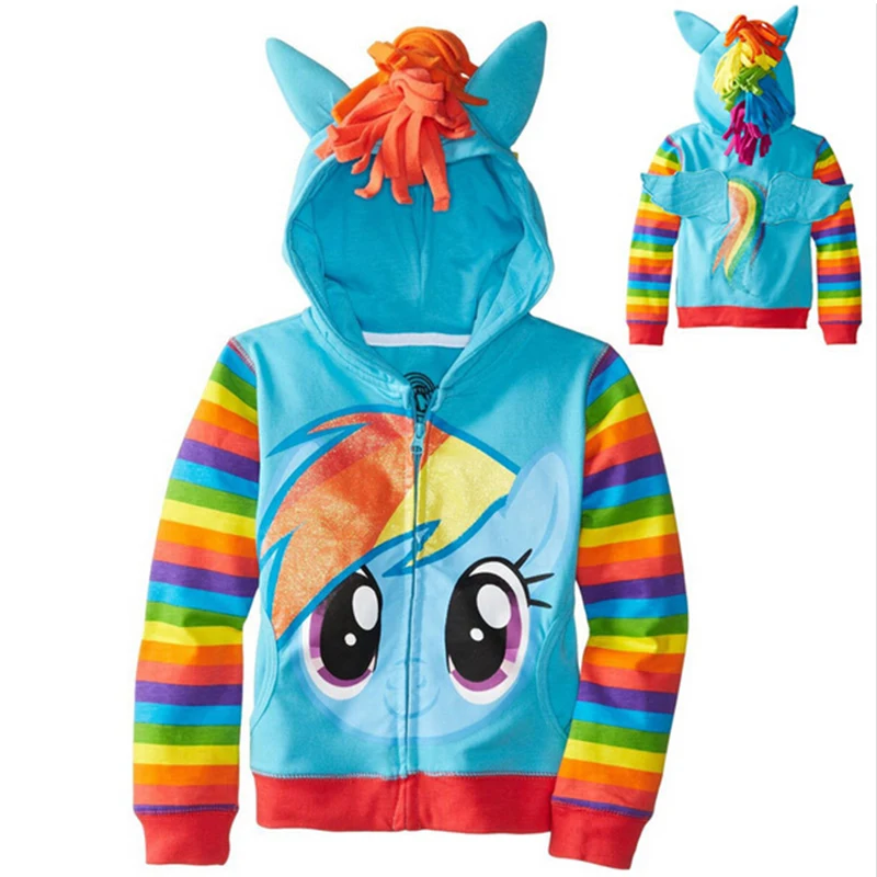 Baby Boys Cosplay Pony Sweatshirt Children Stripe Hoodies Clothing Girls Spring Autumn Jacket Coat Kids Casual Sport Outerwear