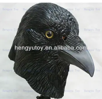 

Adult size Fancy Dress Overhead Cosplay Costume Bird mask Latex Crow mask for Carnival