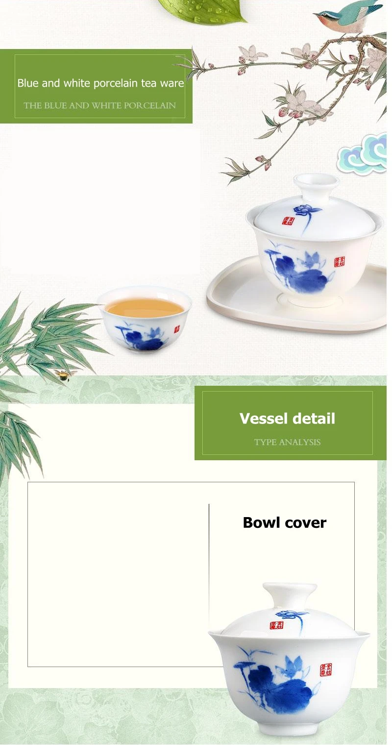 Kamjove kp-123 ручной работы голубой и белый фарфор путешествия кунг-фу чайный прибор портативный набор чайный сервиз