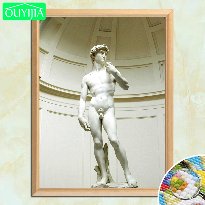 

Michelangelo Famous Sculpture "David" Photo 5D DIY Diamond Painting Full Square Diamond Embroidery Rhinestones Handwork Picture