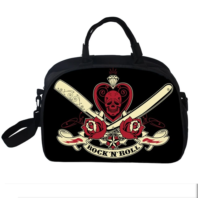 Online Rock N Roll Men Travel Bags Motorcycle Carry On Luggage Rock N Roll Men Travel Bags Motorcycle Carry On Luggage Bag Women Duffle Totes Weekend Portable Large Capacity Folding