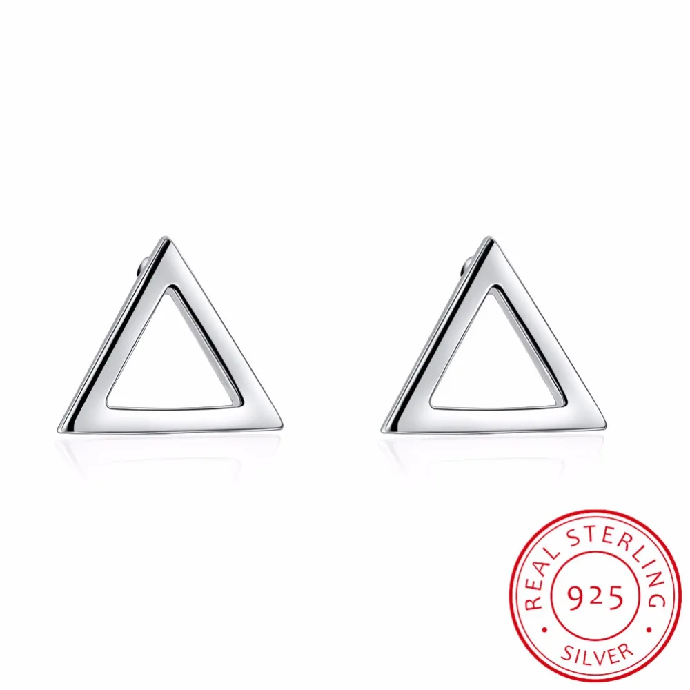 

LEKANI 925 Sterling Silver Fine Jewelry Fashion Cute Tiny Triangle Stud Earrings Gift For Girls Kids Lady Geometric Bijoux