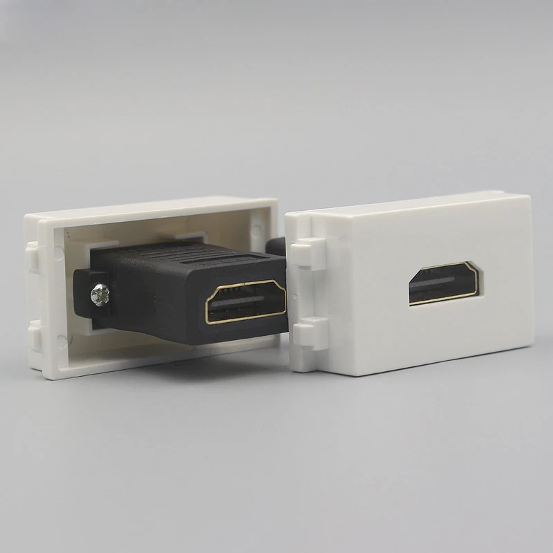 1 Unit HDMI2.0 Version Female To Female Plug Socket 23x36mm Slot Connector Directly Plug HDMI For Wall Face Plate
