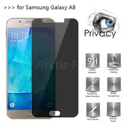 Одежда высшего качества 2.5D дуги края Анти-Шпион конфиденциальности закаленное Стекло для Samsung Galaxy A8 A800 Экран протектор Плёнки гвардии